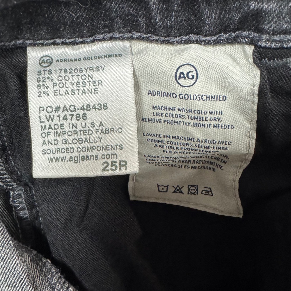 AG Adriano Goldschmied The Isabelle Straight Crop Jeans Black Women's 25R - Picture 9 of 10